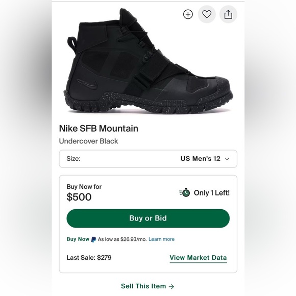 Nike SFB Mountain Undercover Black Men's Size 12 - Picture 12 of 12